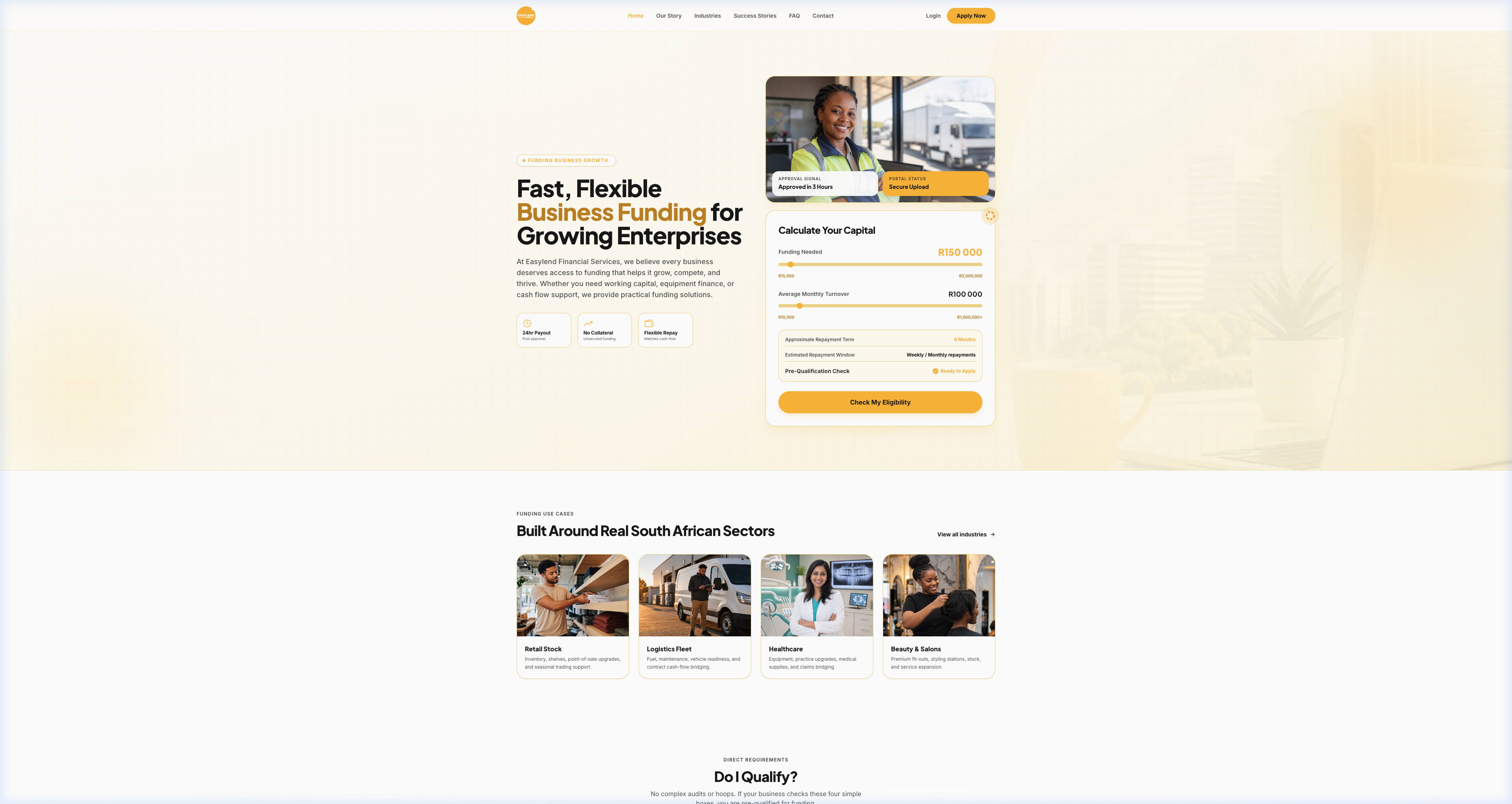 EasyLend Financial Services Website