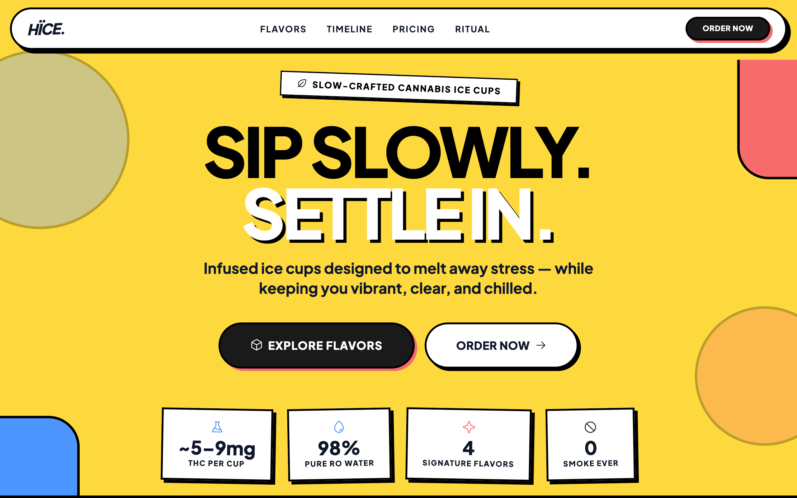 HiCE Cannabis Ice Cups Website